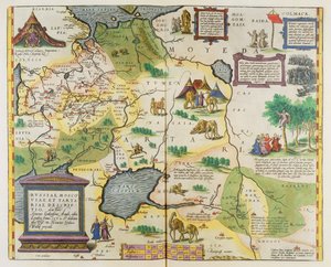 Karta över det ryska imperiet, 1588 (handkolorerat gravyr)